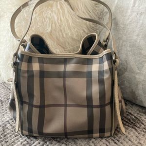 Authentic Burberry handbag with removable interior pouch